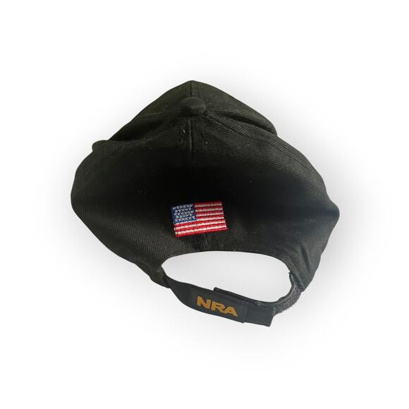 National Rifle Association NRA Baseball Cap Strapback Hat American Flag Black - Picture 3 of 3